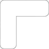 Durastripe Xtreme 90-Degree Angle for Rounded Corners, L, 4" L x 4" W, White, Vinyl Cintas