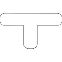 Durastripe Rounded X-TREME DuraT, T, 7" L x 4" W, White, Vinyl Cintas