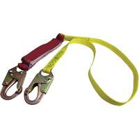 External Energy Absorber Lanyard with 3/4" Hook, 6', Snap Hook Center, Snap Hook Leg Ends, Polyester Cintas