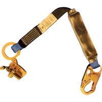 Trailing Rope Grab with Attached Shock Pack Lanyard, 2', Snap Hook Center, Snap Hook Leg Ends, Polyester Cintas
