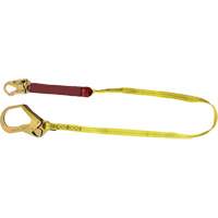External Energy Absorber Lanyard with 2-1/4" Hook, 6', Snap Hook Center, Snap Hook Leg Ends, Polyester Cintas