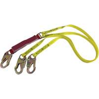 External Energy Absorber Lanyard with 3/4" Hooks, 6', Snap Hook Center, Snap Hook Leg Ends, Polyester Cintas