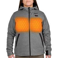 Chandail &agrave; capuchon chauffant M12 avec pile, Femmes, Moyen, Gris, Poly-coton Cintas