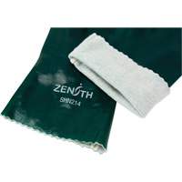 Double Dipped Green Gloves, 12" L, PVC, Cotton Jersey Inner Lining, 70-mil Cintas