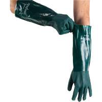 Double Dipped Green Gloves, 18" L, PVC, Cotton Jersey Inner Lining, 70-mil Cintas