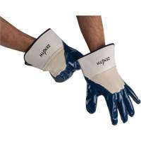 Heavyweight Safety Cuff Gloves, 11/2X-Large, Nitrile Coating, Cotton Shell Cintas