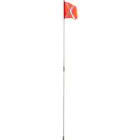 Heavy-Duty Safety Whip, Threaded Mount, 8' High, Orange with Reflective X Cintas