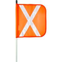 Heavy-Duty Safety Whip, Threaded Mount, 8' High, Orange with Reflective X Cintas