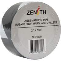 Aisle Marking Tape, 2" x 108', PVC, Black and White Cintas