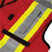 6678 Veste d'arpenteur antimicrobienne haute visibilit&eacute; avec dos en maille, Rouge, Petit, Polyester Cintas