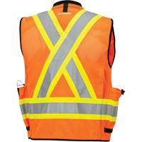 6680 Veste d'arpenteur antimicrobienne haute visibilit&eacute; avec dos en maille, Orange haute visibilit&eacute;, Petit, Polyester Cintas