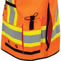 6680 Veste d'arpenteur antimicrobienne haute visibilit&eacute; avec dos en maille, Orange haute visibilit&eacute;, Petit, Polyester Cintas