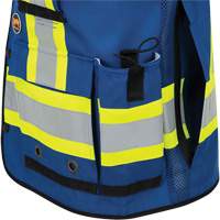 6681 Veste d'arpenteur antimicrobienne haute visibilit&eacute; avec dos en maille, Bleu royal, Petit, Polyester Cintas