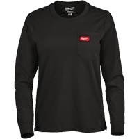T-shirt &agrave; manches longues avec poches GRIDIRON, Femmes, T-petit, Noir Cintas