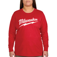 T-shirt &agrave; manches longues avec logo GRIDIRON, Femmes, T-petit, Rouge Cintas