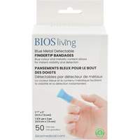 Blue Bandages, Fingertip, 3", Fabric Metal Detectable, Sterile Cintas