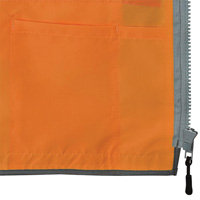 Veste de s&eacute;curit&eacute; pour arpenteur Pioneer avec fermeture &agrave; glissi&egrave;re et dos en maille, Orange haute visibilit&eacute;, Petit, Polyester Cintas