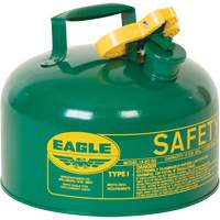 Safety Can for Combustibles, Type I, Galvanized Steel, 2 US gal., Green, FM Approved/UL/ULC Listed Cintas