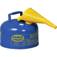 Safety Can for Kerosene with Funnel, Type I, Galvanized Steel, 2.5 US gal., Blue, FM Approved/UL/ULC Listed Cintas