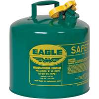 Safety Can for Combustibles, Type I, Galvanized Steel, 5 US gal., Green, FM Approved/UL/ULC Listed Cintas