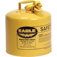 Safety Can for Diesel, Type I, Galvanized Steel, 5 US gal., Yellow, FM Approved/UL/ULC Listed Cintas