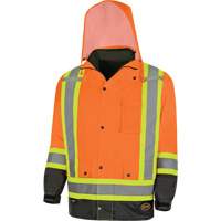 Parka de s&eacute;curit&eacute; d'hiver imperm&eacute;able 7-en-1 5056 Pioneer Yukon, Polyester, Noir/Orange haute visibilit&eacute;, T-petit Cintas