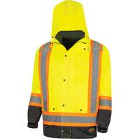 Parka de s&eacute;curit&eacute; d'hiver imperm&eacute;able 7-en-1 5057 Pioneer Yukon, Polyester, Noir/Jaune lime haute visibilit&eacute;, T-petit Cintas