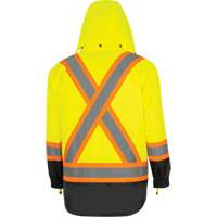 Parka de s&eacute;curit&eacute; d'hiver imperm&eacute;able 7-en-1 5057 Pioneer Yukon, Polyester, Noir/Jaune lime haute visibilit&eacute;, T-petit Cintas
