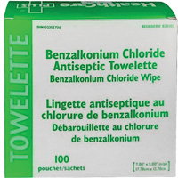 BZK Benzalkonium Chloride Towelette, Towelette, Antiseptic Cintas