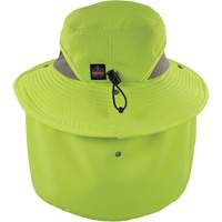 Chill-Its 8934 Ranger Hat with Neck Shade, Small/Medium, Hi-Vis Lime Cintas