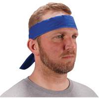 Chill-Its 6702 Cooling Headband with Embedded Polymers & Tie Closure, Blue Cintas
