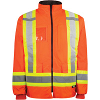 Manteau haute visibilit&eacute; 7-en-1, Polyester, Orange haute visibilit&eacute;, T-petit Cintas