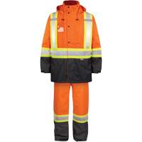 High-Visibility 150-Deniers Rain Suit, Polyester, Small, High Visibility Orange Cintas