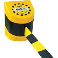 HAZLOK Safety Barrier System, Plastic, Magnetic Mount, 30', Black and Yellow Tape Cintas