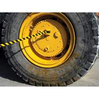 HAZLOK Safety Barrier System, Plastic, Magnetic Mount, 30', Black and Yellow Tape Cintas