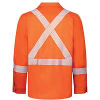 Chemise de travail haute visibilit&eacute; &agrave; bandes segment&eacute;es 7 oz de luxe Avenger, Style 652, Hommes, Petit, Orange Cintas