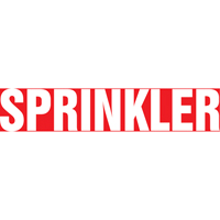 Marqueur de tuyau "Sprinkler", Autocollant, 1" h x 8" la, Blanc/rouge Cintas