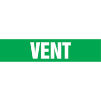 Marqueurs de tuyau "Vent", Autocollant, 4" h x 24" la, Blanc/vert Cintas