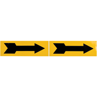 Marqueur de tuyau  Arrow, Autocollant, 2-1/4" h x 7" la, Noir sur jaune Cintas