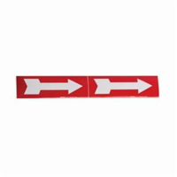 Marqueurs de tuyau avec fl&egrave;ches, Autocollant, 2-1/4" h x 7" la, Blanc/rouge Cintas