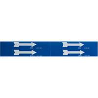 Marqueurs de tuyau avec fl&egrave;ches, Autocollant, 1-1/8" h x 7" la, Blanc/bleu Cintas