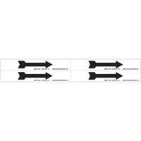 Marqueur de tuyau  Arrow, Autocollant, 1-1/8" h x 7" la, Noir sur blanc Cintas