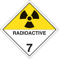 Plaque-&eacute;tiquette TMD mati&egrave;res radioactives, Vinyle adh&eacute;sif Cintas
