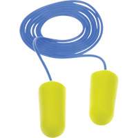 Bouchons d'oreilles n&eacute;on jaune E-A-Rsoft, Vrac - Sac en poly, Avec cordon Cintas