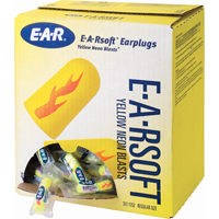 Bouchons d'oreilles &eacute;clat n&eacute;on jaune E-A-Rsoft, Vrac - Sac en poly Cintas