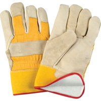 Abrasion-Resistant Winter-Lined Fitters Gloves, Large, Grain Cowhide Palm, Foam Fleece Inner Lining Cintas