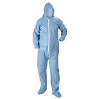 Pyrolon&reg; Plus 2 FR Hooded Coveralls With Boots, Small, Blue, FR Treated Fabric Cintas