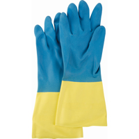 Gants deux tons NS53, Taille Moyen/8, 13" lo, N&eacute;opr&egrave;ne/Latex de caoutchouc, Doublure en Ouat&eacute;e, 28 mils Cintas