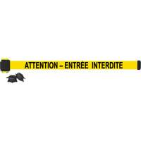 Wall Mount Barrier, Plastic, Magnetic Mount, 7', Black and Yellow Tape Cintas