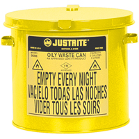 Oily Waste Cans, FM Approved/UL Listed, 2 US gal., Yellow Cintas